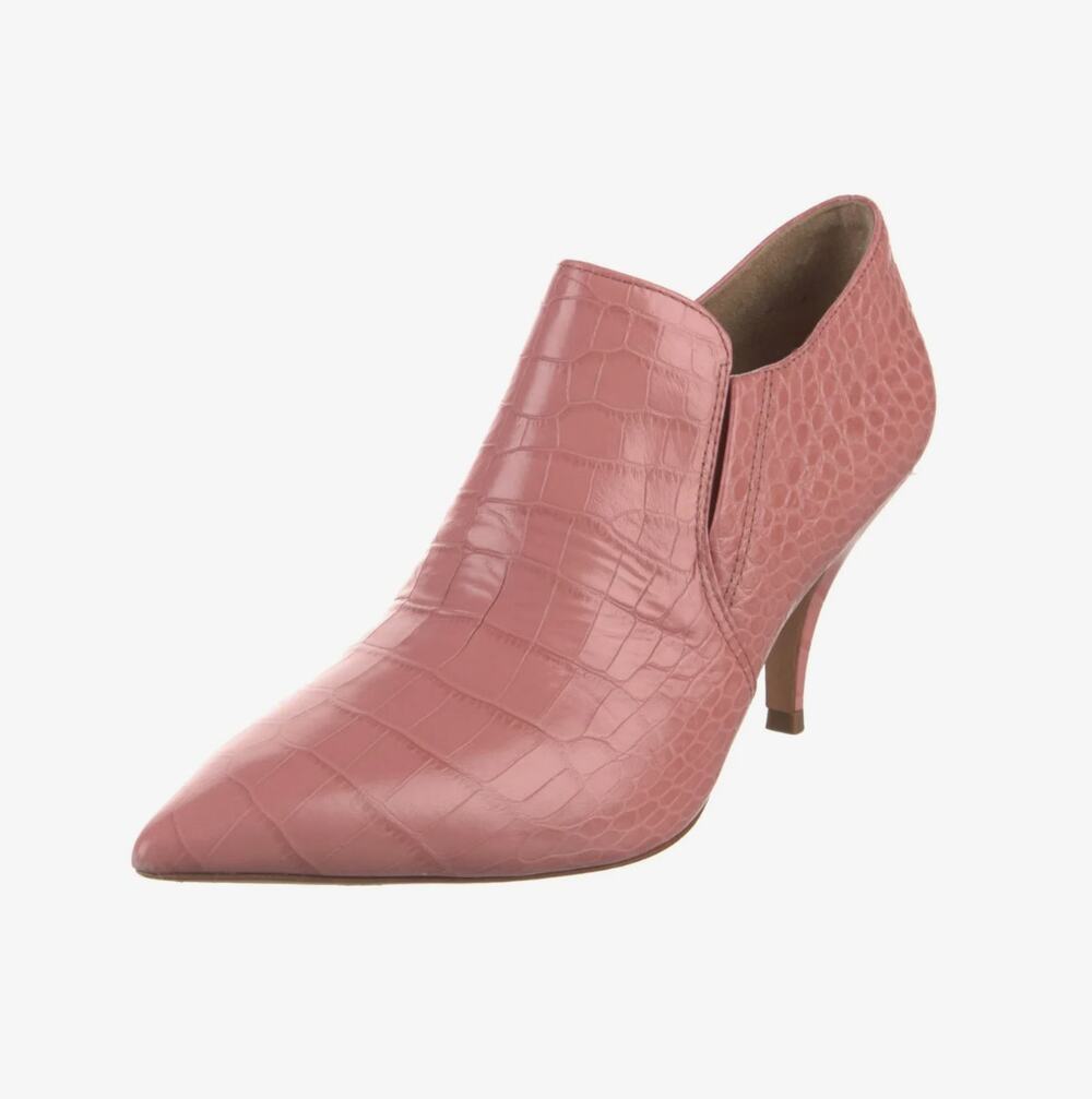 Tory Burch Pink Embossed Leather Pointed Toe Pumps Heels Size 7.5